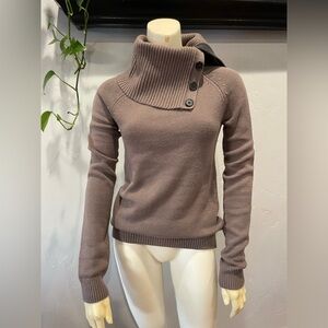 Women's gap cotton thick knit Taupe Button-Up Sweater size S tall